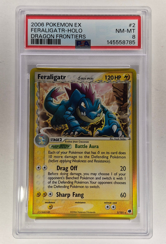 2006 Pokémon Dragon Frontiers 2/101 Feraligatr Holo PSA 8 NM-MT