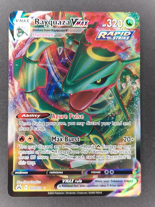 2023 Pokemon Rayquaza Vmax Ultra Rare Crown Zenith 102/159