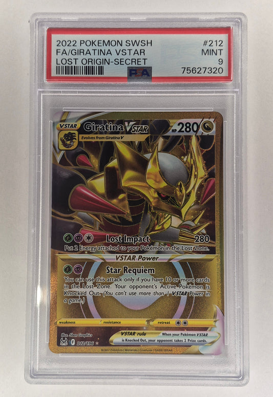 2022 Pokémon SWSH Lost Origin 212/196 Full Art Giratina Gold PSA 9