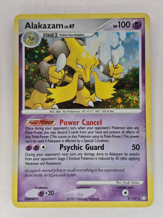 2007 Pokémon TCG Alakazam Mysterious Treasures 2/123 Holo  LP