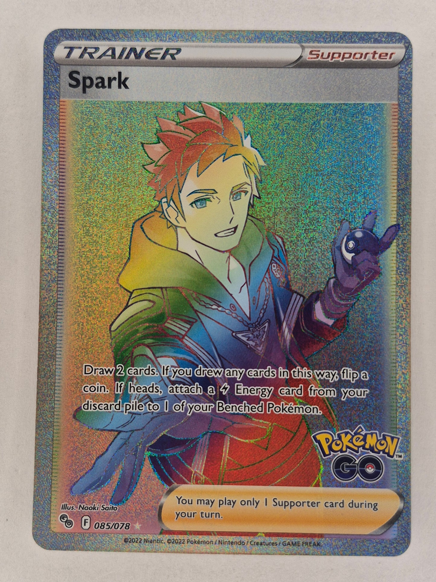 Spark - 085/078 - Rainbow Secret Rare Card - Pokemon GO -  NM