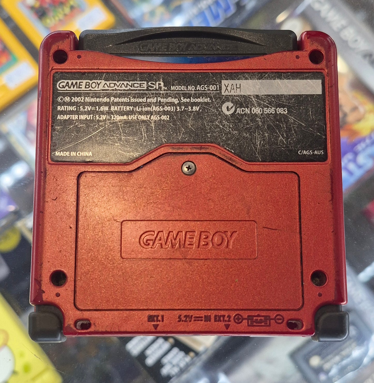 2002 Nintendo Gameboy Advance SP AGS-001 Red in Good Condition minor Screen issue