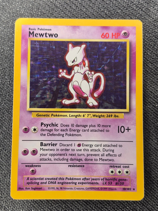 Pokemon 1999 Mewtwo Base Set Holo Rare 10/102 NM