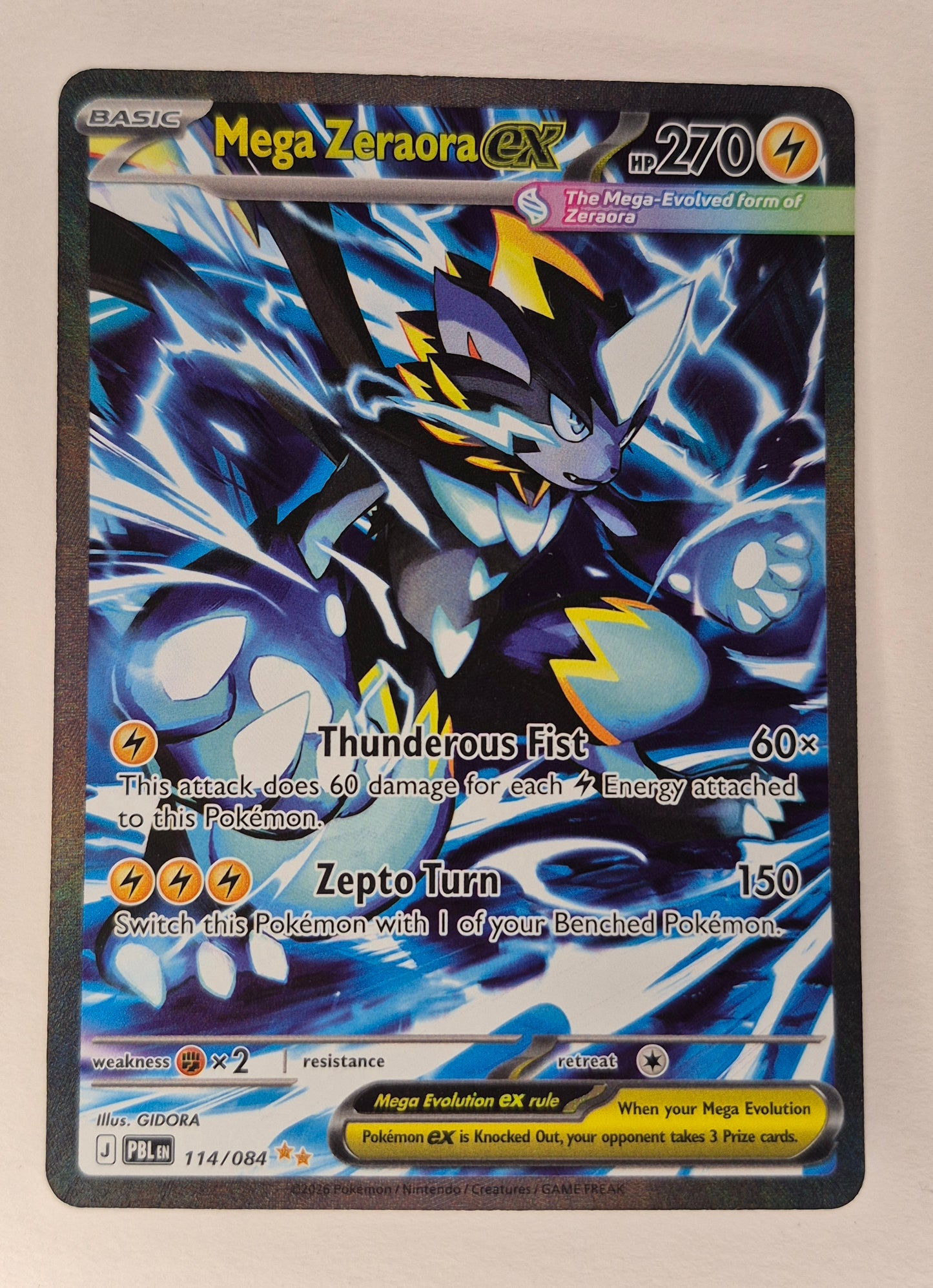 Mega Zeraora ex 114/084 Pitch Black Special Illustration Rare Pokemon TCG NM