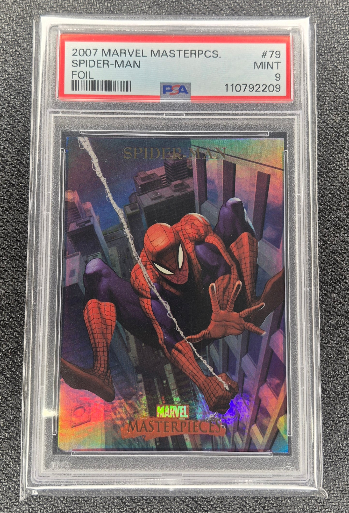 2007 Marvel Masterpieces #79 Spider-Man Foil PSA 9 Mint
