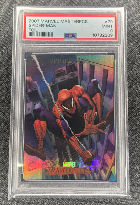 2007 Marvel Masterpieces #79 Spider-Man Foil PSA 9 Mint