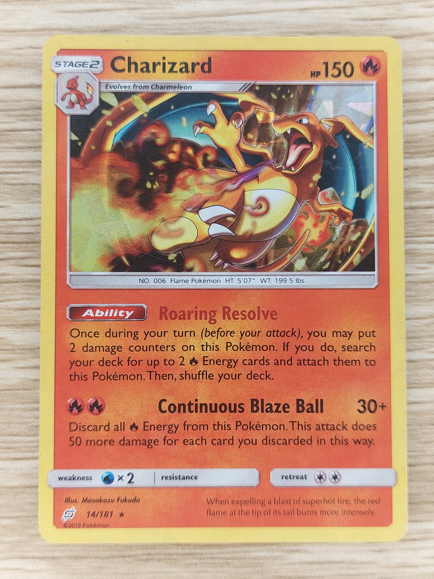 Pokemon 2019 Charizard Cracked Ice Holo Team Up Deck Exclusive 14/181 LP