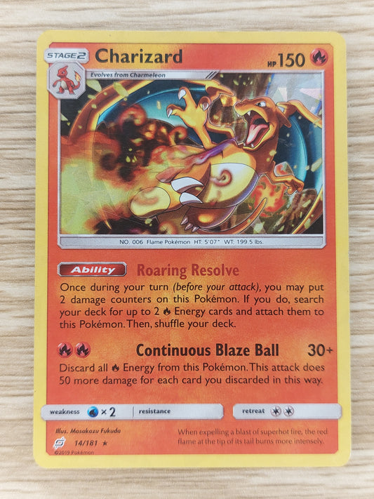 Pokemon 2019 Charizard Cracked Ice Holo Team Up Deck Exclusive 14/181 LP