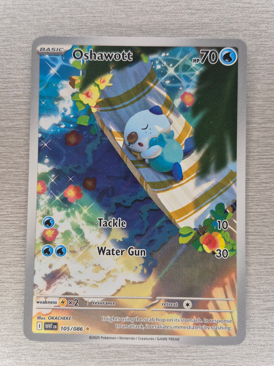 Oshawott 105/086 | White Flare | Illustration Rare Pokemon Card NM