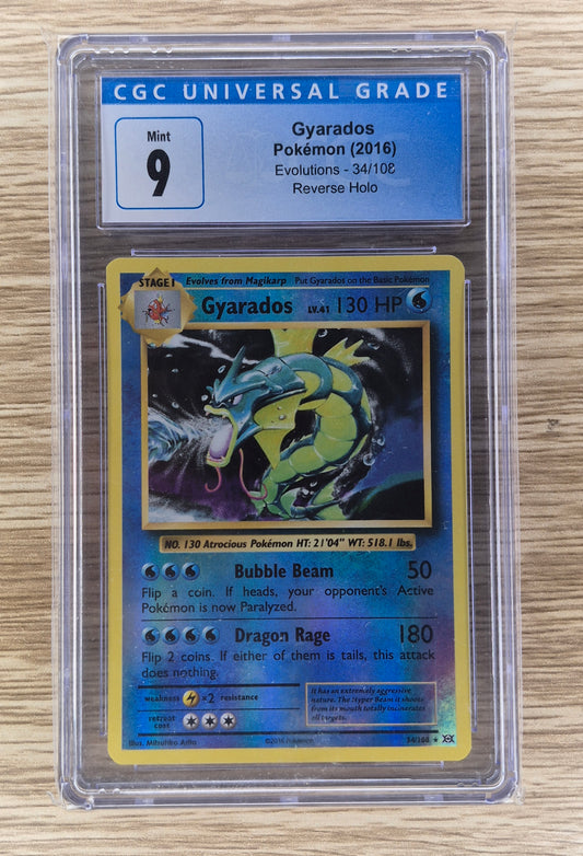 2016 Pokémon Evolutions 34/108 Gyarados Reverse Holo CGC 9