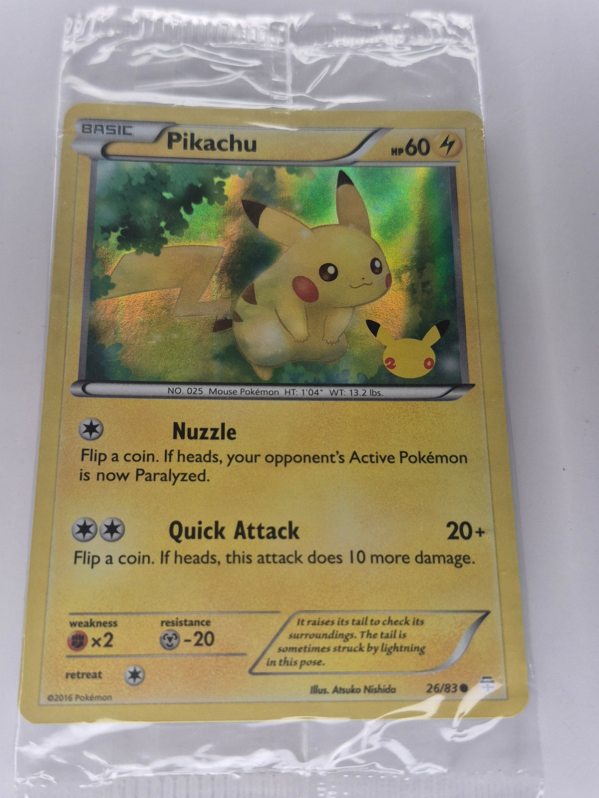 Pokemon Pikachu 26/83 - Excellent - Generations - 20th Anniversary - Stamped SEALED