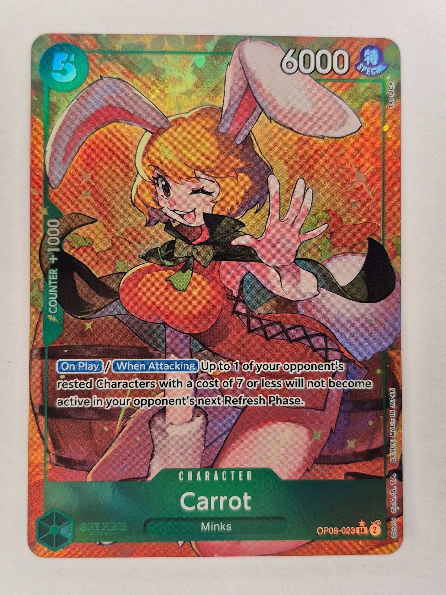 OP08-023 Carrot Alt Art Two Legends One Piece Super Rare Foil Card