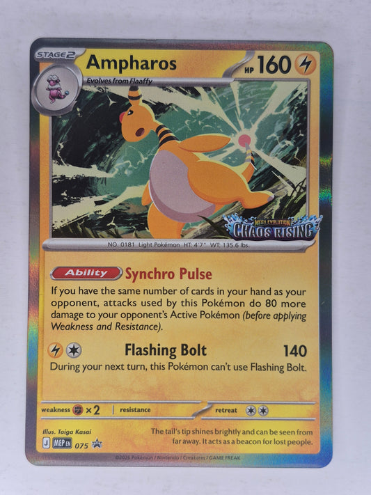 Ampharos MEP 075 - Pokemon TCG Pre Release Promo Chaos Rising NM