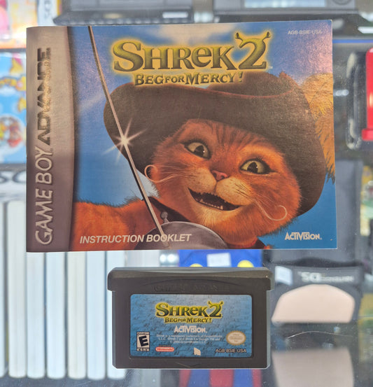 Nintendo Gameboy Advance Shrek 2 Beg for Mercy USA Cart Tested + Manual