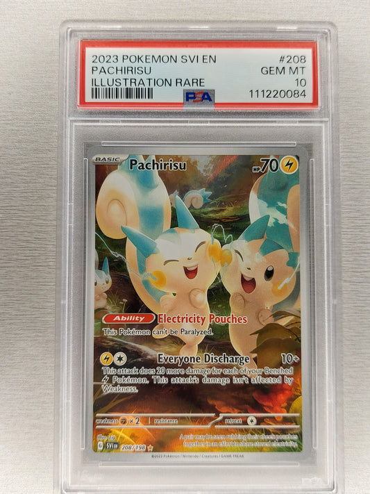 Pokemon 2023 Pachirisu Illustration Rare Scarlet & Violet Base PSA 10