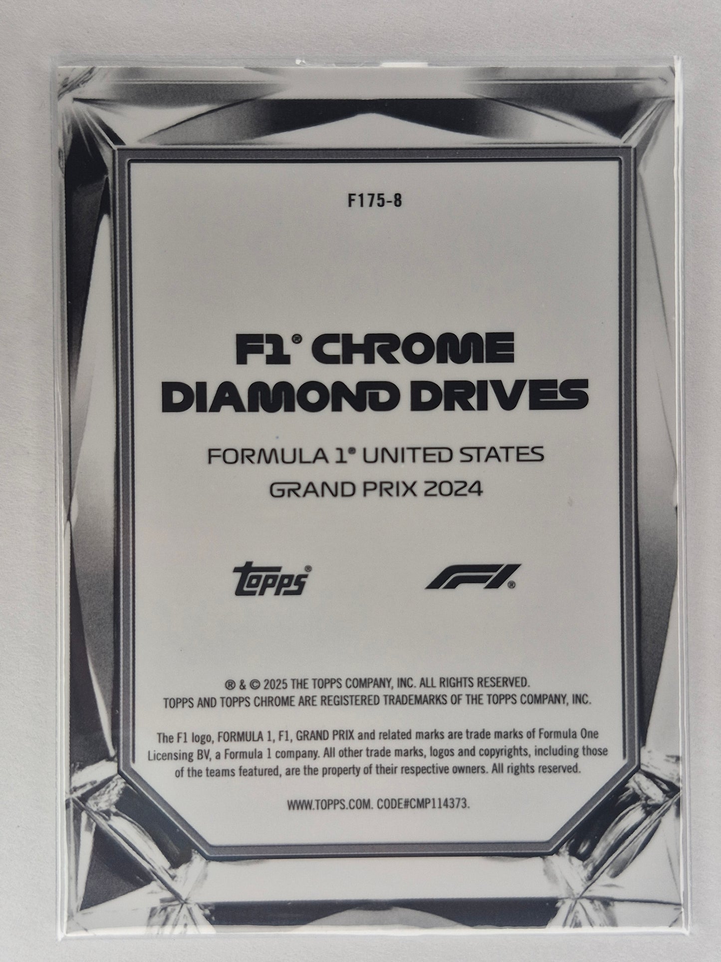 2025 Topps Chrome F1 Diamond Drives United States Grand Prix F175-8 00/00