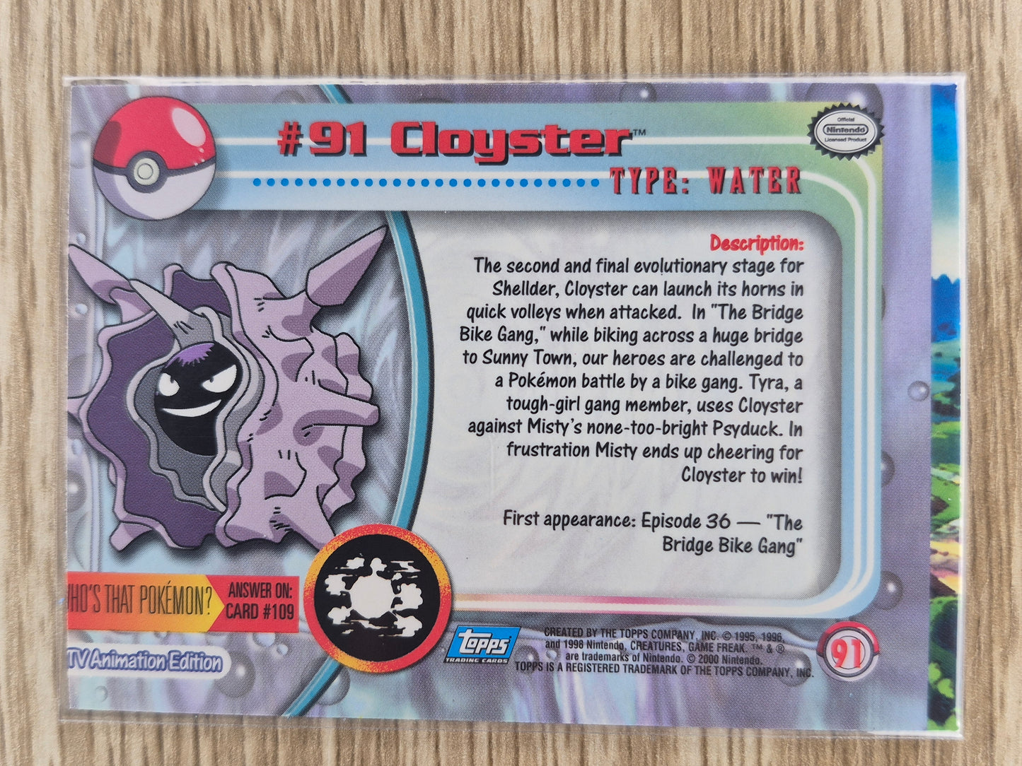 2000 Topps Pokémon Blue Label #91 Cloyster Holo MP