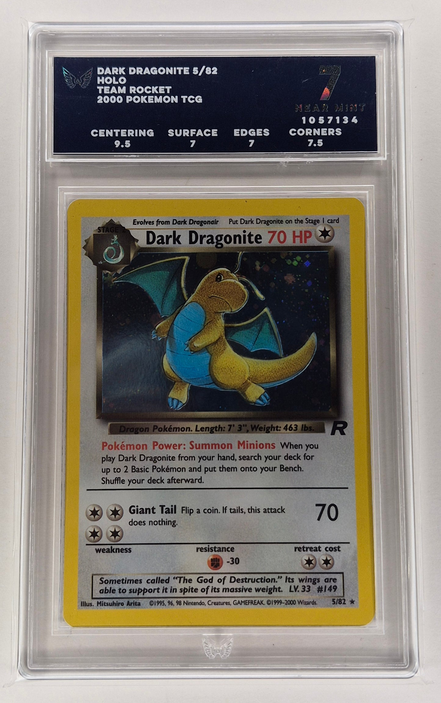 2000 Pokémon Team Rocket 5/82 Dark Dragonite Holo ARK 7 NM