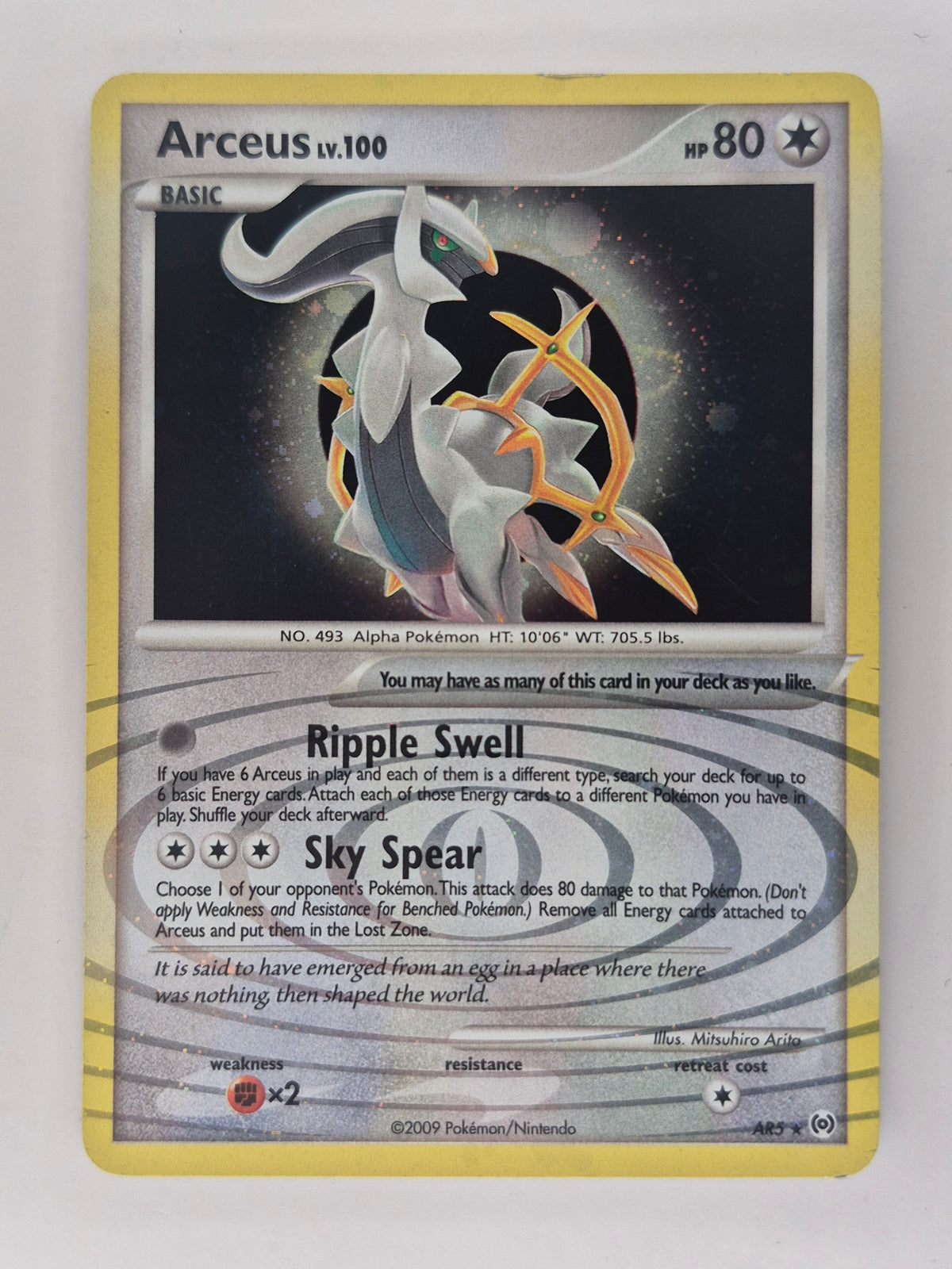 Pokemon Arceus AR5 Holo Rare Card 2009 Platinum Arceus Set  LP