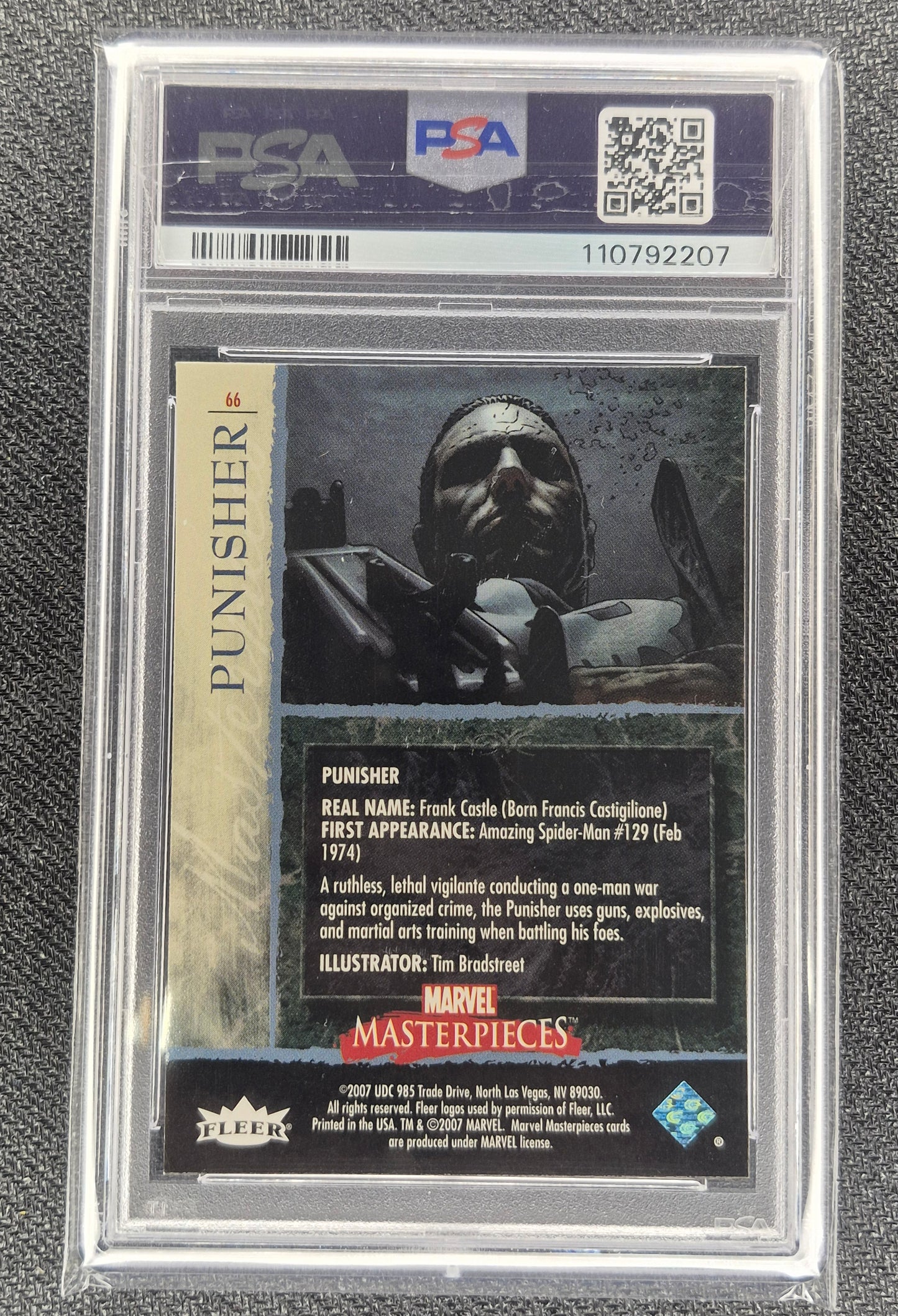 2007 Marvel Masterpieces #66 Punisher  Foil PSA 9 Mint