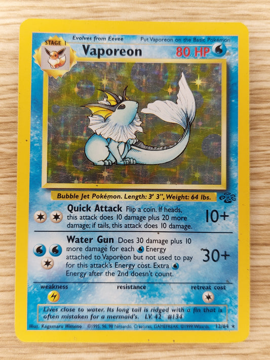 Pokemon 1999 Vaporeon Holo Rare Jungle 12/64 HP #2