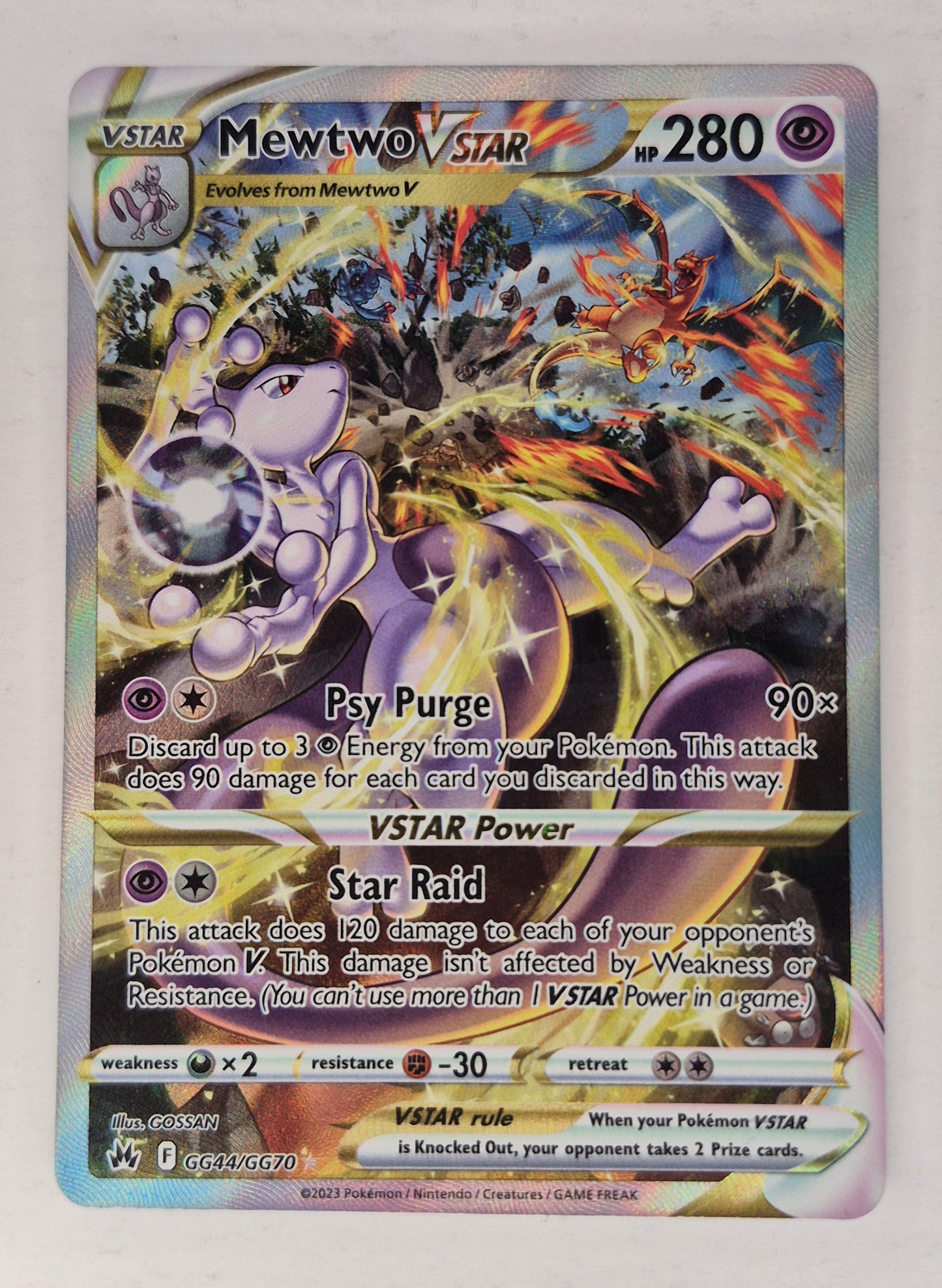 2023 Pokemon Crown Zenith GG44/GG70 Mewtwo Vmax Alternate Art NM