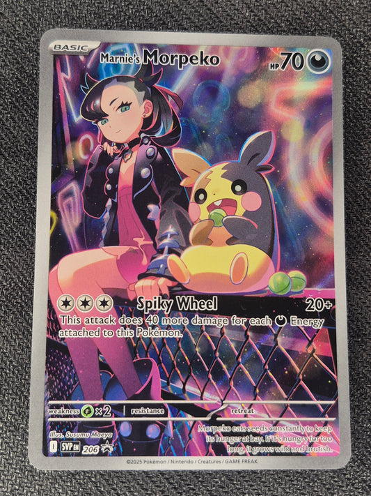 Marnie's Morpeko - SVP206 Full Art Black Star Promo Pokemon Card