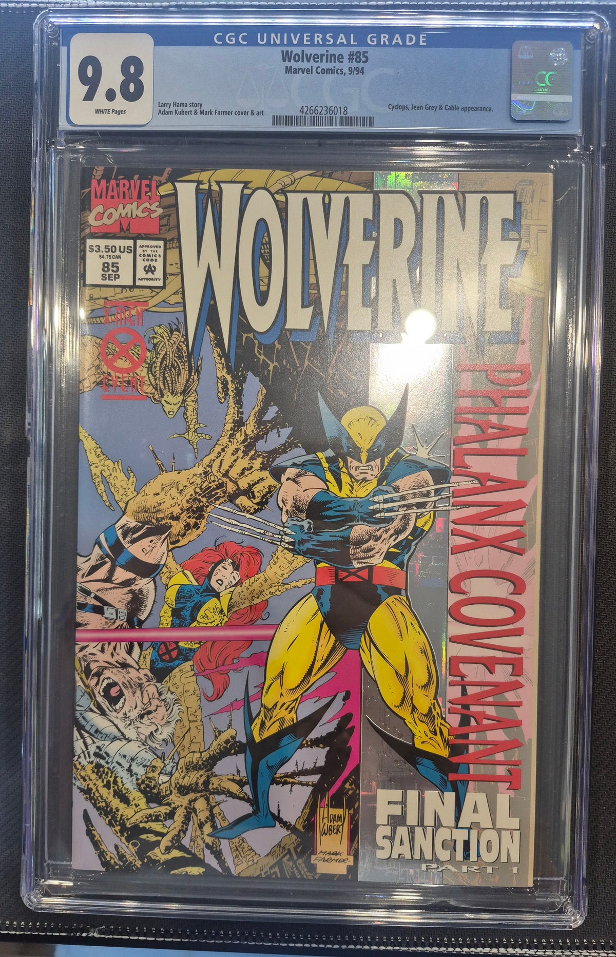 Wolverine #85 9/94 Foil Edition CGC 9.8  Cyclops, Jean Gray & Cable -Wrap around