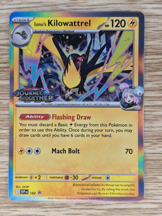 Pokemon TCG - Iono's Kilowattrell SVP 182 Black Star Promo LP (Journey Together Prerelease