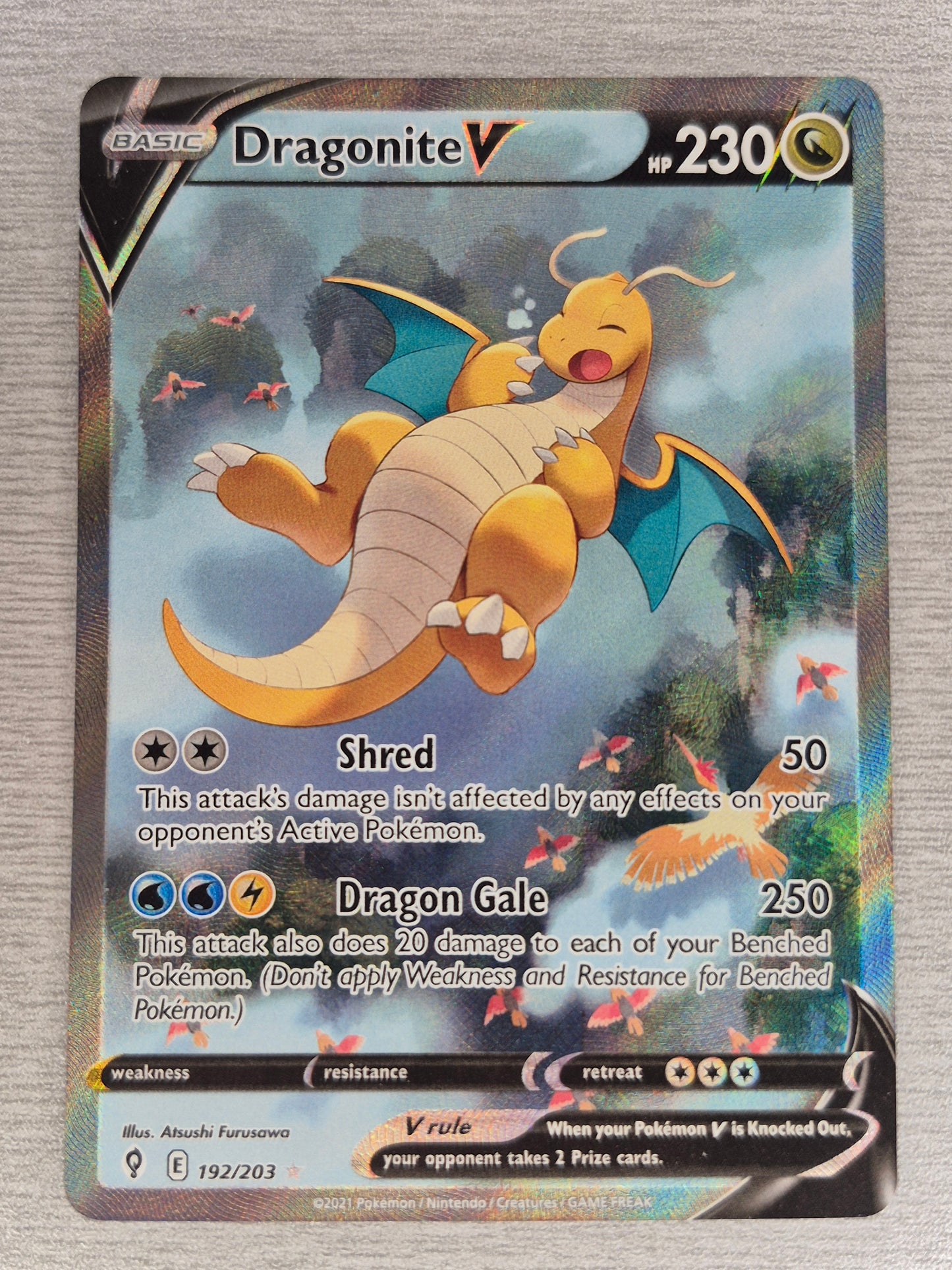 Dragonite V 192/203 -  Evolving Skies Alternate Art Pokemon TCG NM