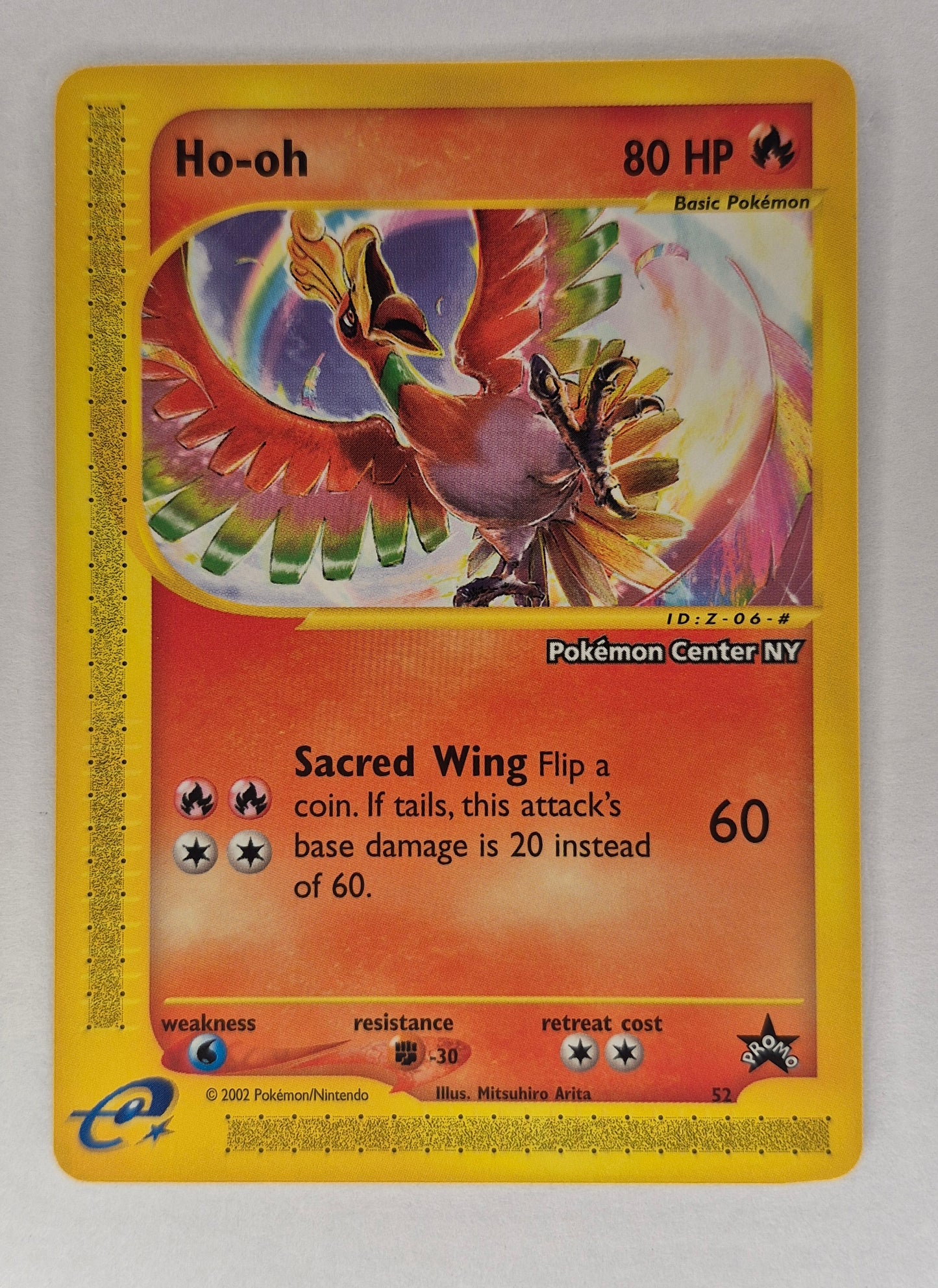 Ho-Oh # 52 WOTC Black Star PROMO "Pokemon Center NY" Stamped Card 1 NM