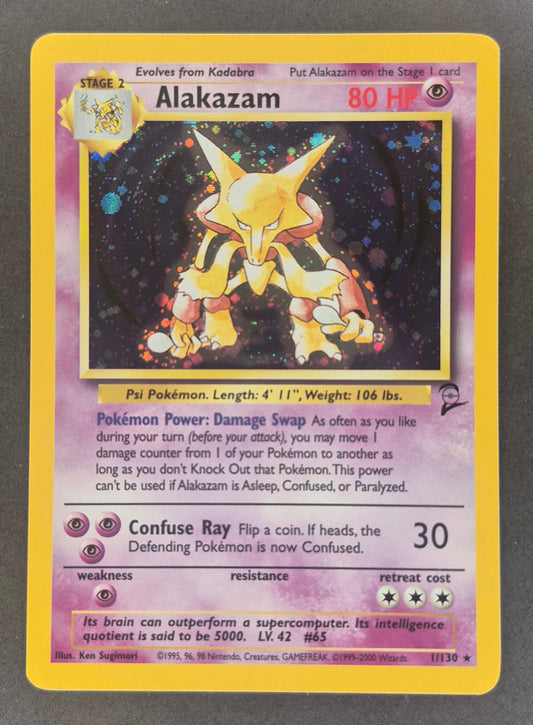 2000 Pokemon Base Set 2 Alakazam Holo  1/130 VLP