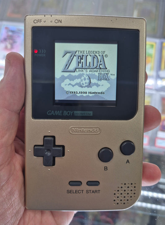 Nintendo Gameboy Pocket MGB-001 Console Gold HandHeld System Complete In Box(New Backlit Screen)