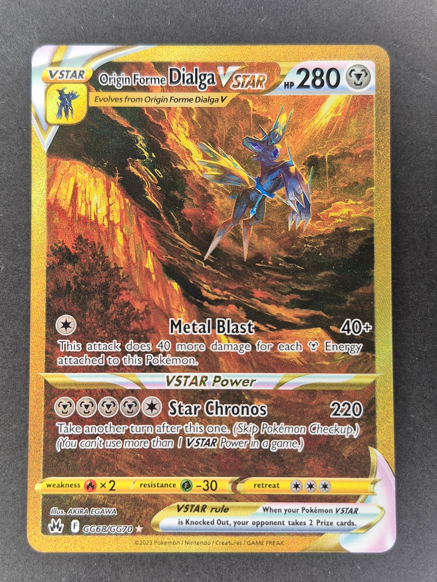 Pokémon TCG: Dialga Vstar GG68/GG70 Crown Zenith Gold Alt Art NM
