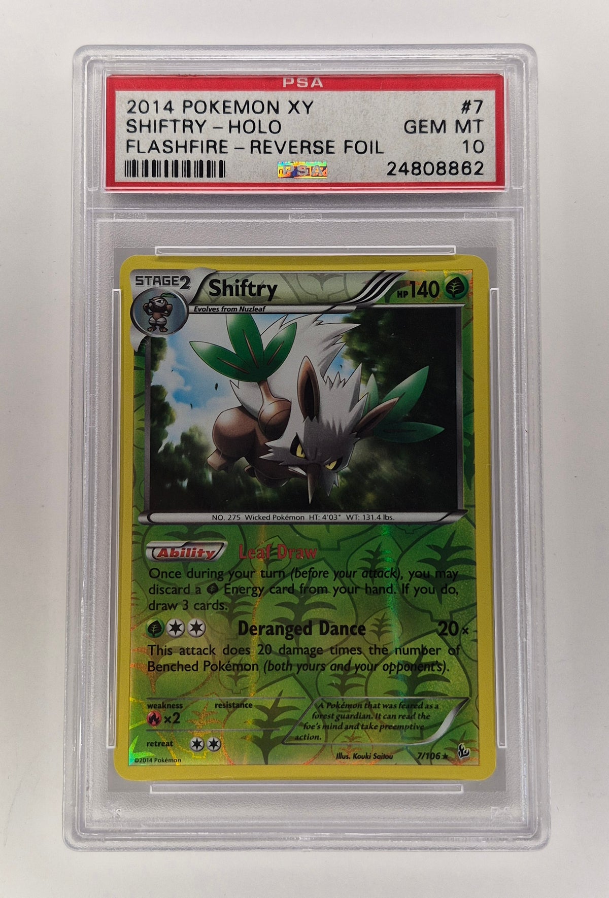 2014 Pokémon XY Shiftry Reverse Foil Flashfire 7/106 PSA 10 POP 2!!