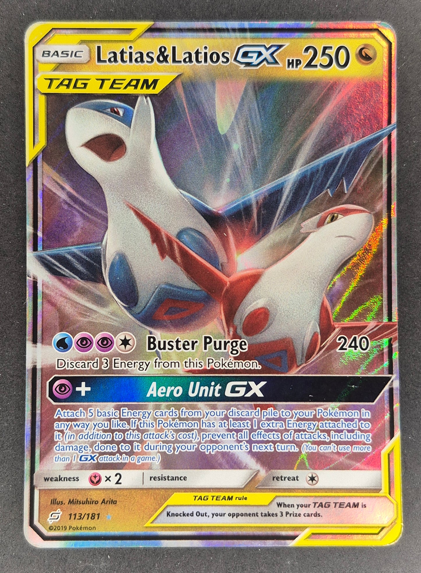 Pokémon Cards Latias & Latios GX 113/181 Ultra Rare Team Up MP