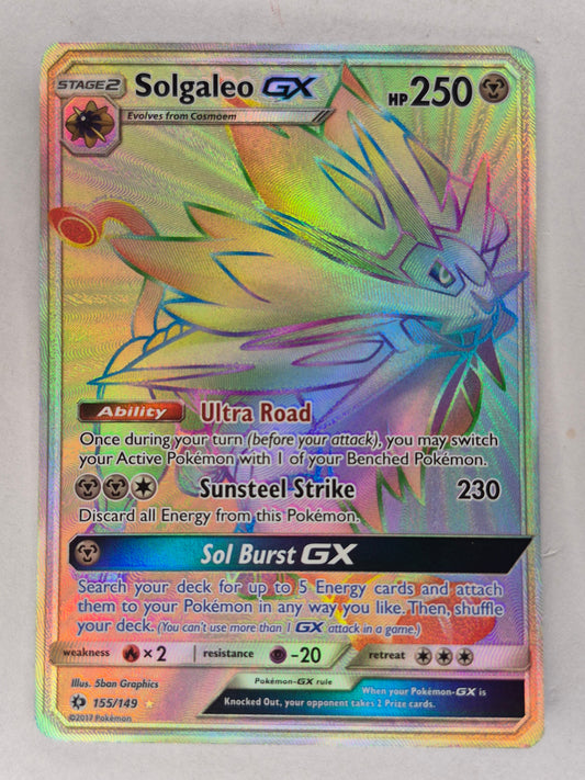 2017 Solgaleo GX 155/149 HYPER SECRET RARE Pokemon Sun & Moon Base Set NM