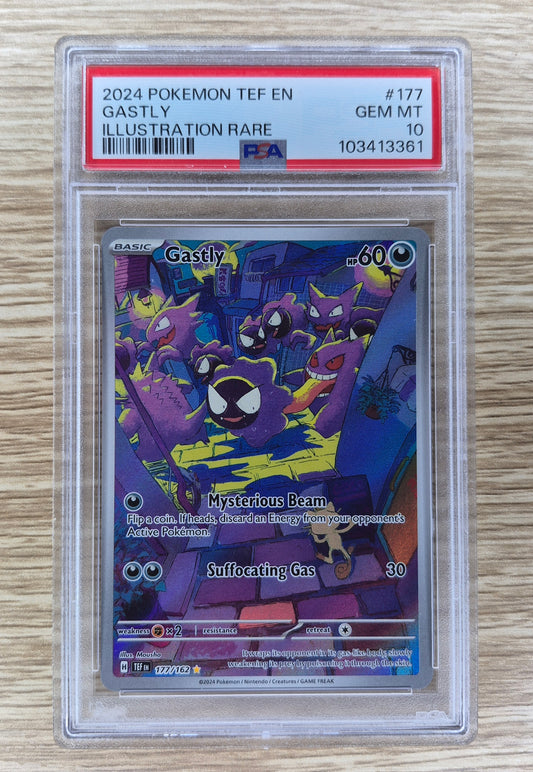 2024 Pokemon Temporal Forces - Gastly Illustration Rare 177/162 PSA 10