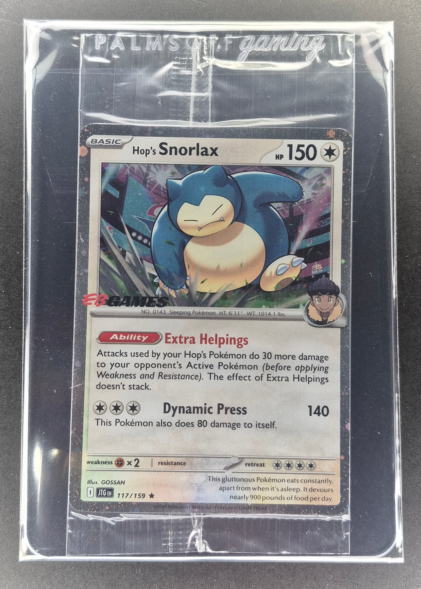 Hop's Snorlax - 117/159 - Journey Together EB GAMES Stamp - SEALED Promo Pokemon