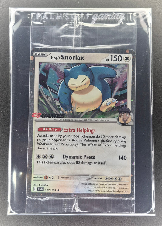 Hop's Snorlax - 117/159 - Journey Together EB GAMES Stamp - SEALED Promo Pokemon