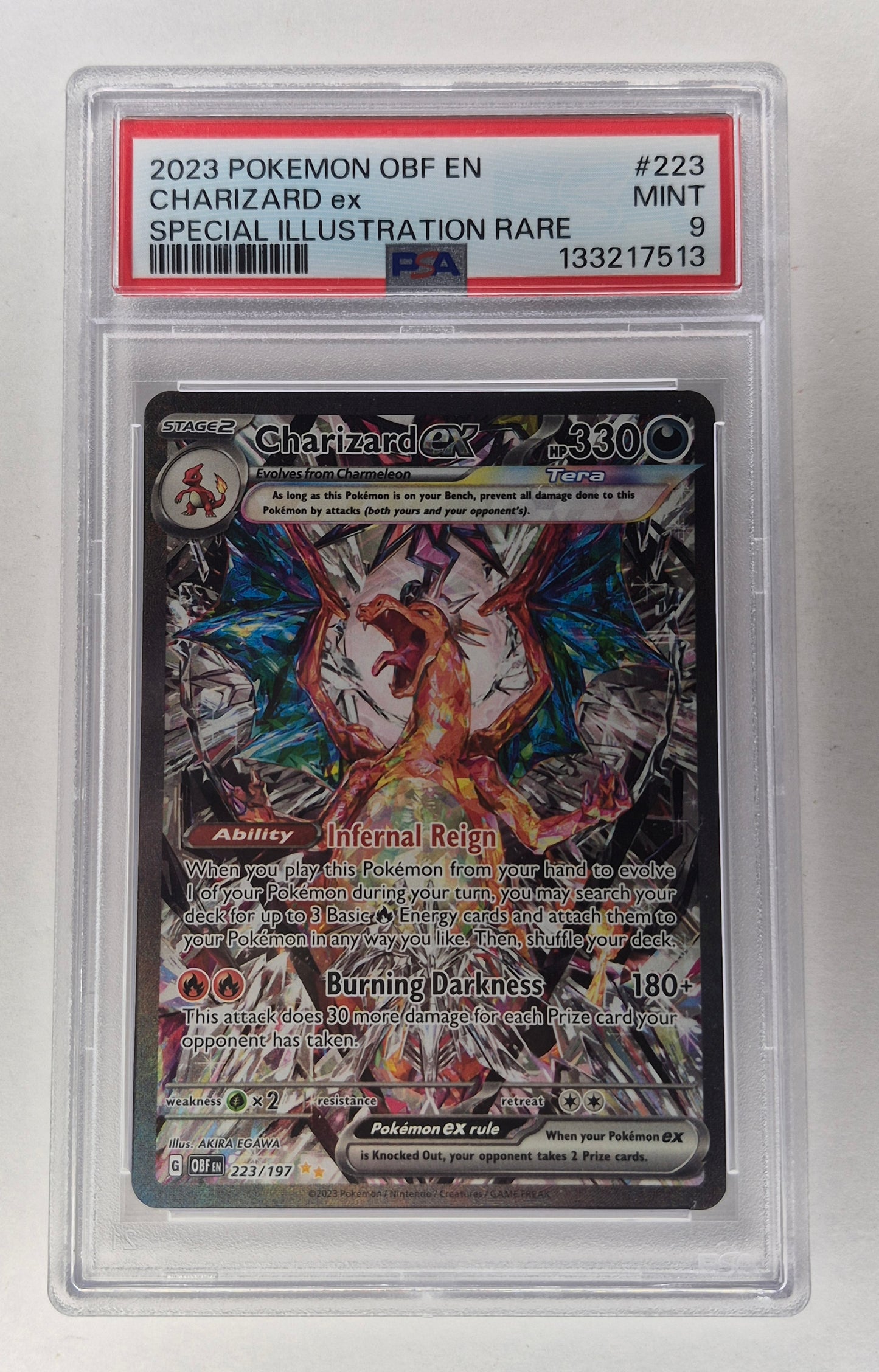 2023 Pokemon SV Obsidian Flames 223/197 Charizard Ex SAR PSA 9