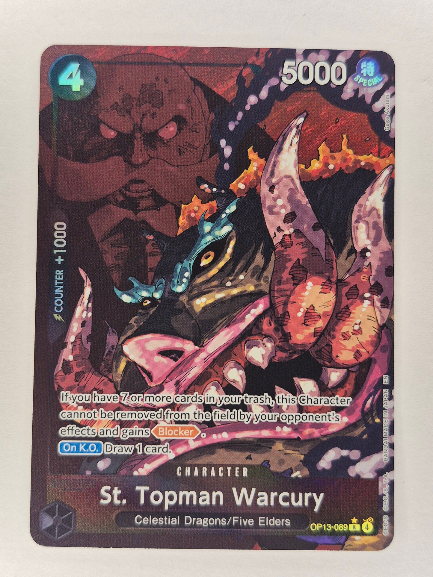 St. Topman WarcuryOP13-089 R Alt Carrying On His Will One Piece TCG English