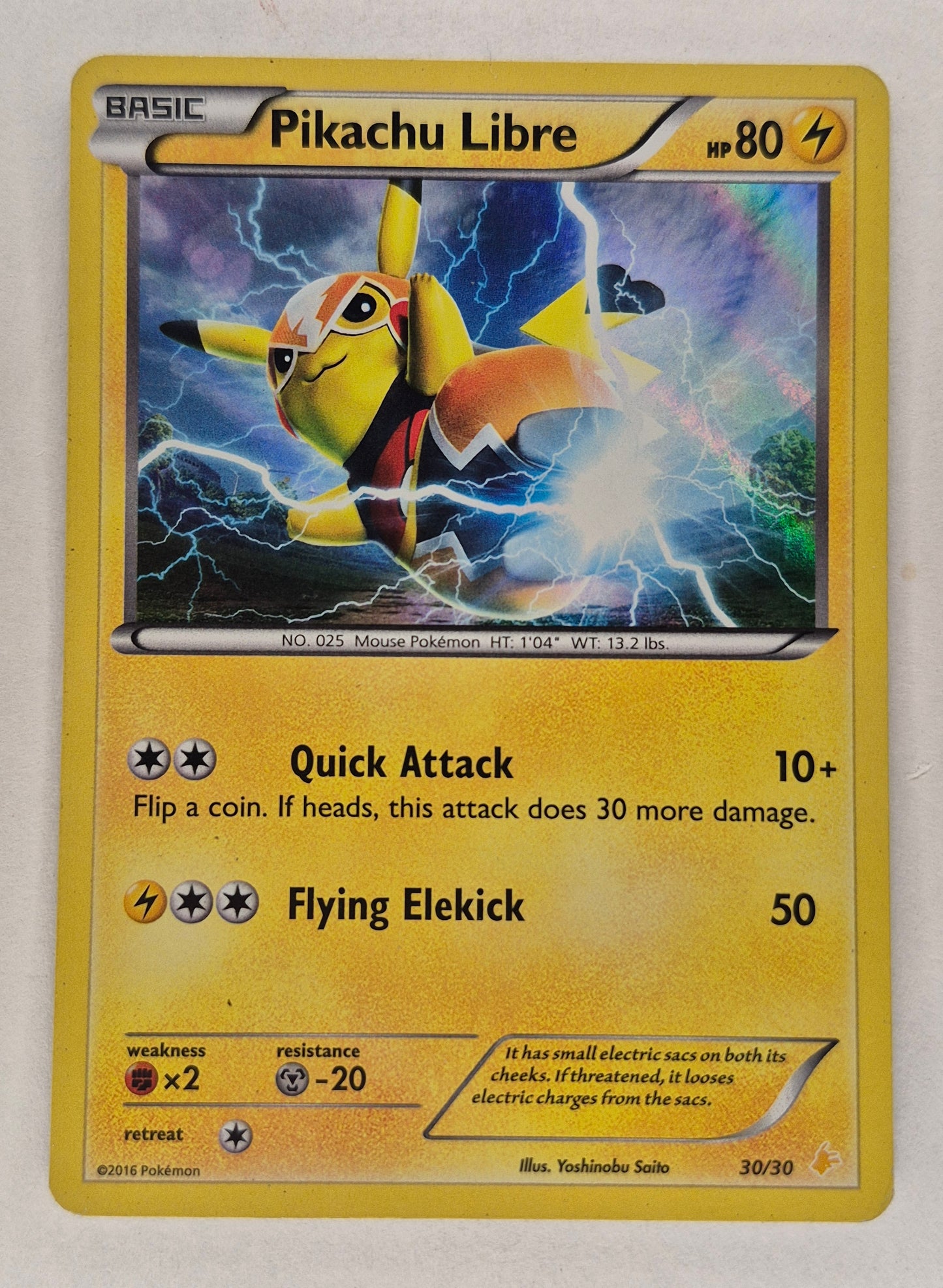Pikachu Libre   XY Trainer Kit: Pikachu Libre 30/30 Pokémon TCG (MP)