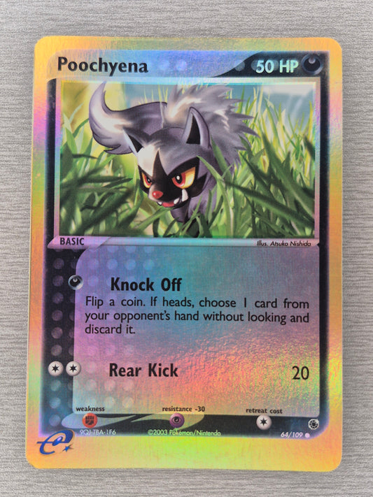 Pokemon Card - Poochyena 64/109 Ruby and Sapphire Reverse Holo - LP