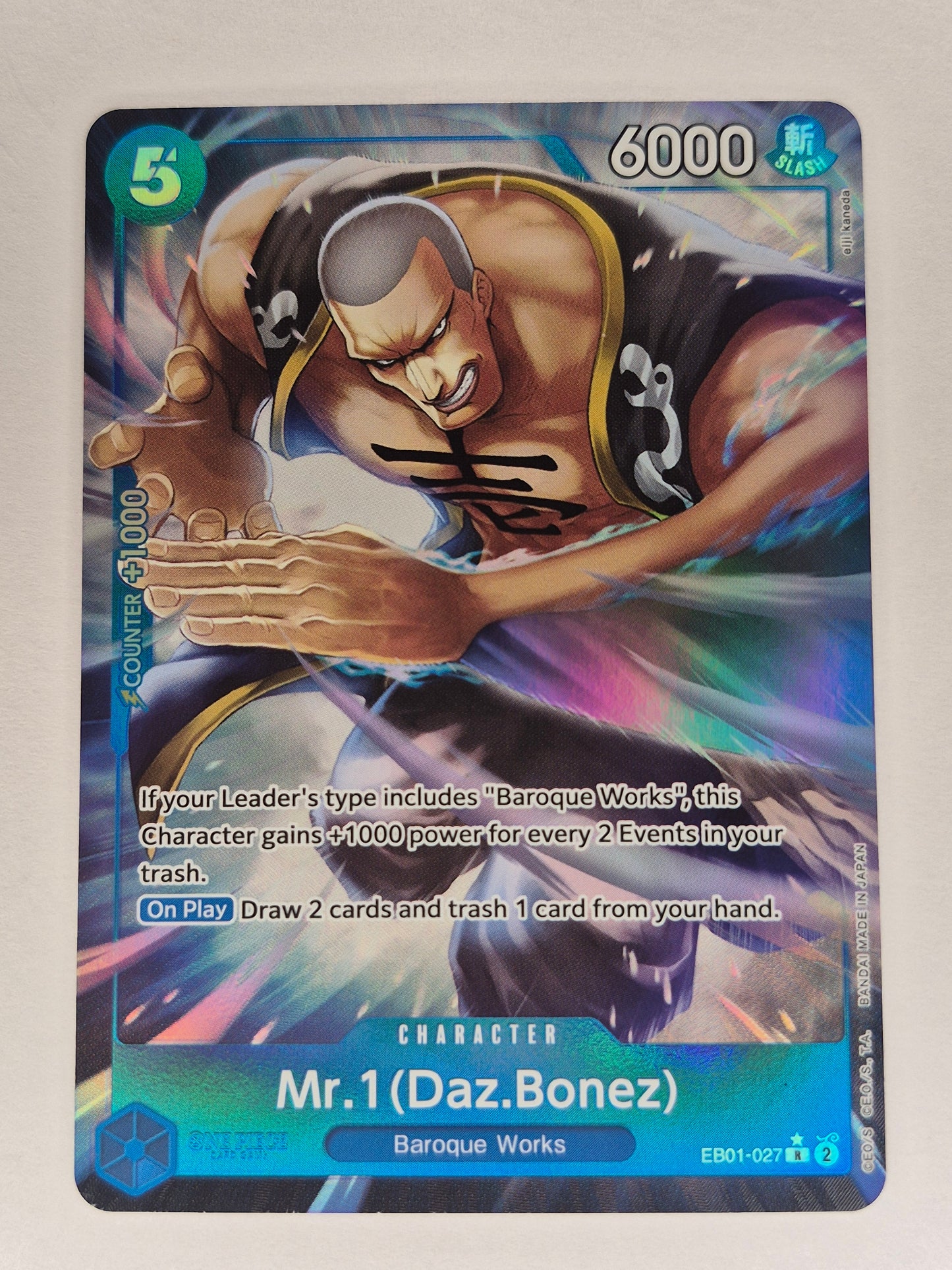 Mr.1(Daz.Bonez) - EB01-027 - Rare - Alt Art One Piece Card Game - NM