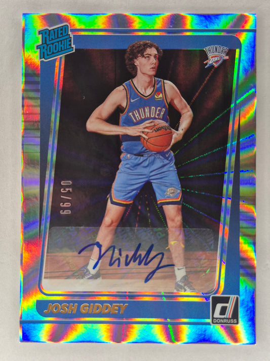 2021/22 Panini Donruss JOSH GIDDEY Rated Rookie Autograph Silver Laser 05/99