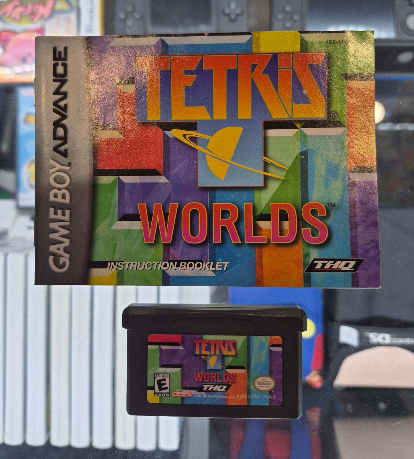 Nintendo Gameboy Advance Tetris Worlds USA Cart Tested + Manual