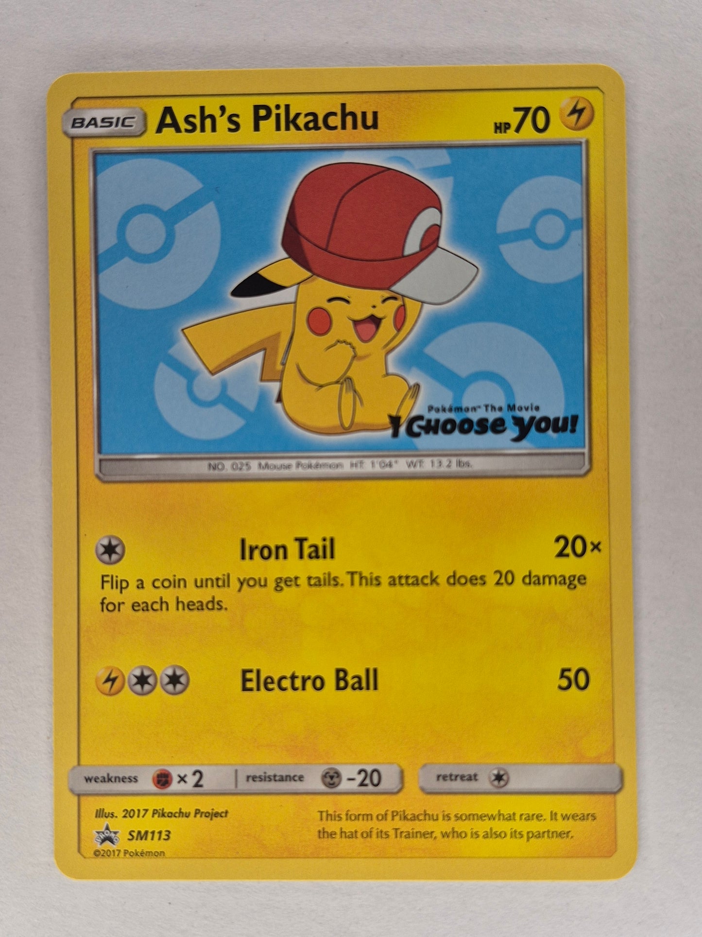 2017 Ash's Pikachu SM113 - Sun & Moon Promo I Choose You LP