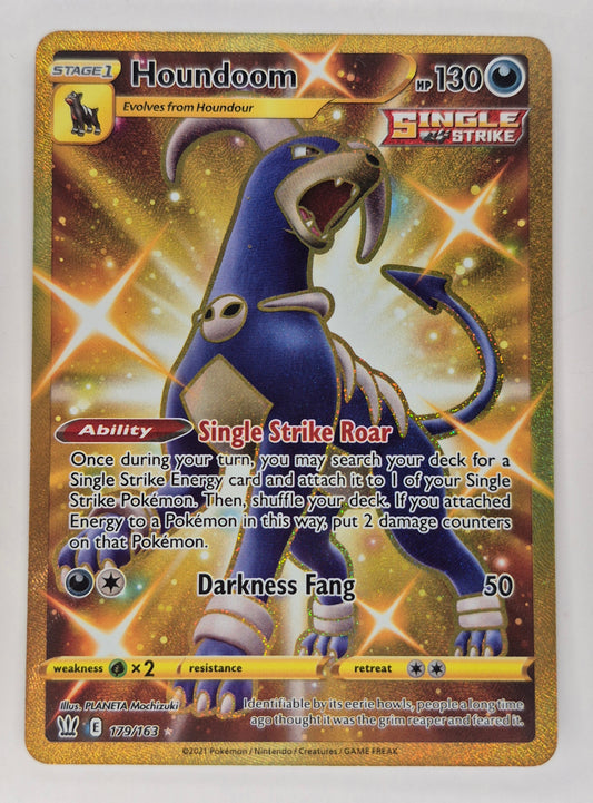 Houndoom 179/163 Battle Styles Gold Hyper Secret Rare Pokemon Card
