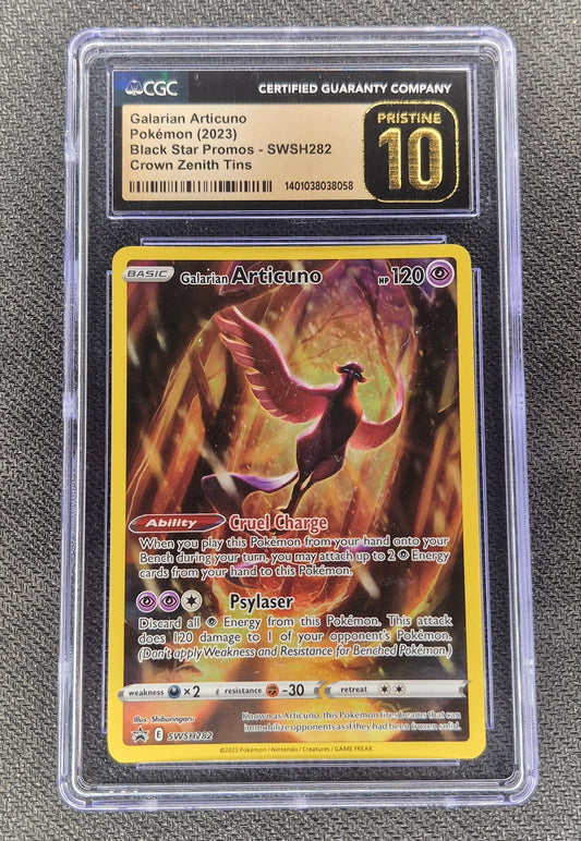 Pokemon Galarian Articuno Full Art  Holo #SWSH282 Crown Zenith Promo - CGC Pristine 10